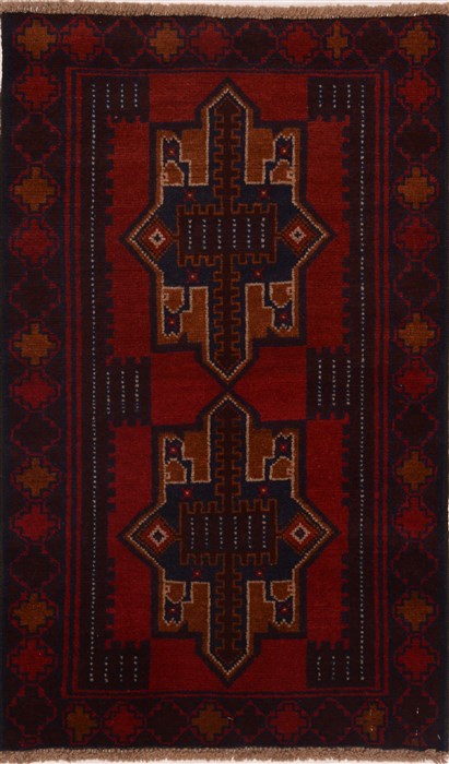 Baluch Red Hand Knotted 29 X 46  Area Rug 100-17902 Image 0