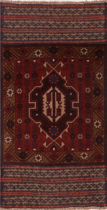 Baluch Red Hand Knotted 27 X 411 Area Rug 100-17911 Image 0