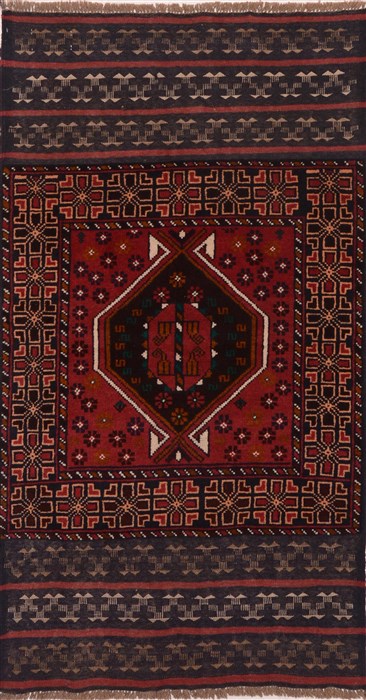Baluch Red Hand Knotted 28 X 411 Area Rug 100-17912 Image 0