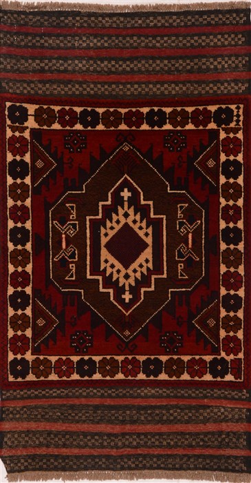 Baluch Red Hand Knotted 28 X 411 Area Rug 100-17913 Image 0