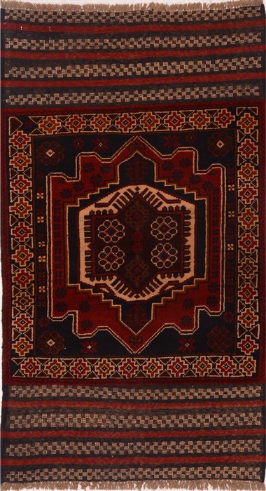 Baluch Red Hand Knotted 28 X 49 Area Rug 100-17914 Image 0