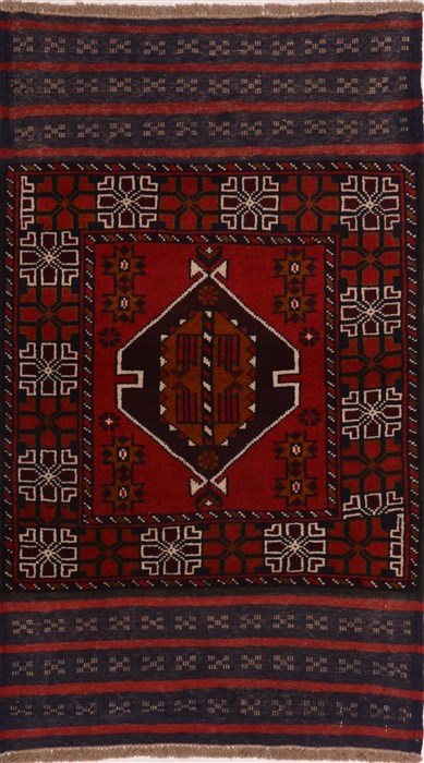 Baluch Red Hand Knotted 29 X 48 Area Rug 100-17921 Image 0