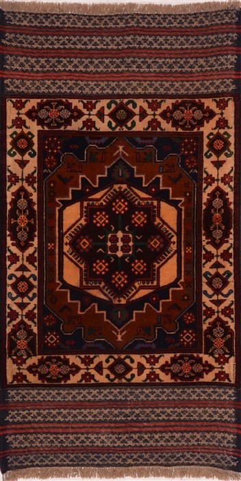Baluch Red Hand Knotted 29 X 52 Area Rug 100-17923 Image 0