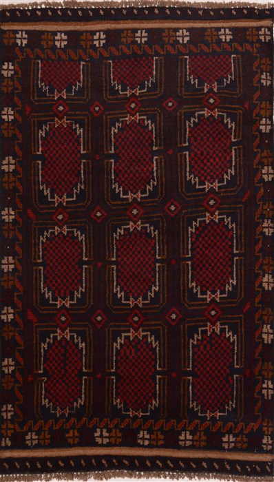 Baluch Black Hand Knotted 28 X 47 Area Rug 100-17931 Image 0