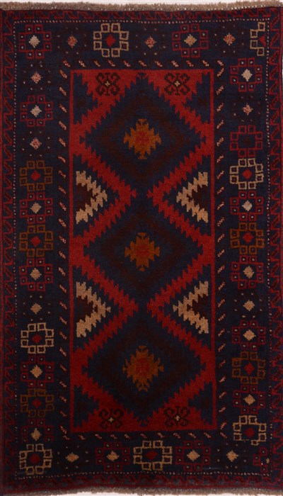 Baluch Red Hand Knotted 27 X 45  Area Rug 100-17932 Image 0