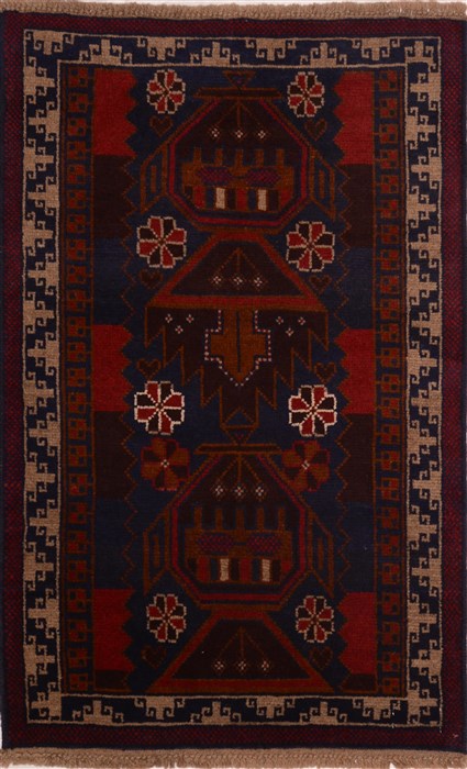 Baluch Red Hand Knotted 29 X 44  Area Rug 100-17934 Image 0