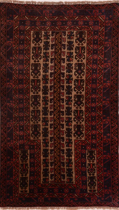 Baluch Red Hand Knotted 28 X 47 Area Rug 100-17937 Image 0