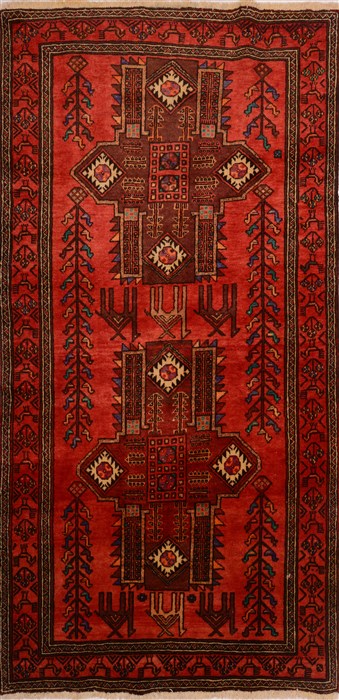 Baluch Red Hand Knotted 43 X 85  Area Rug 100-17939 Image 0