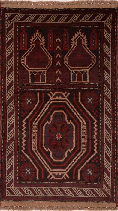 Baluch Brown Hand Knotted 28 X 44  Area Rug 100-17944 Image 0