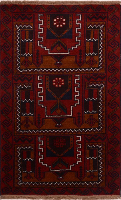 Baluch Red Hand Knotted 211 X 48 Area Rug 100-17945 Image 0