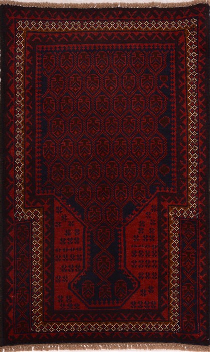 Baluch Red Hand Knotted 29 X 47 Area Rug 100-17949 Image 0