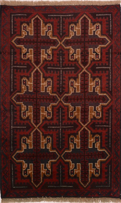 Baluch Red Hand Knotted 210 X 46  Area Rug 100-17954 Image 0