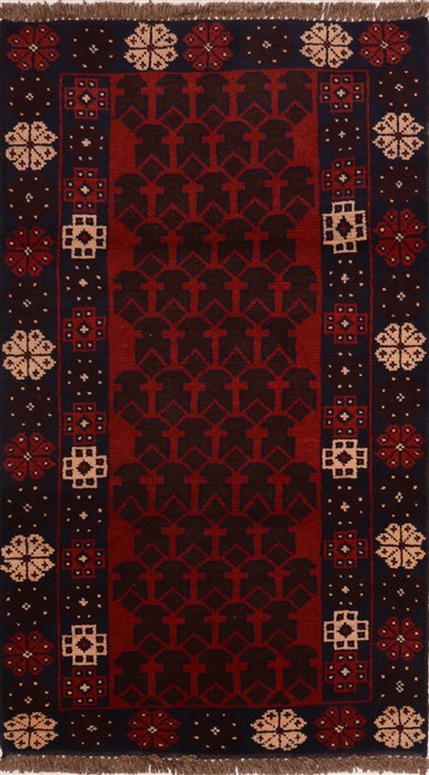 Baluch Red Hand Knotted 27 X 46  Area Rug 100-17959 Image 0