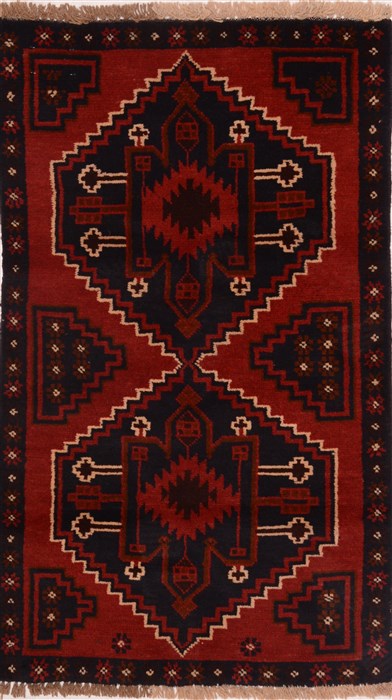 Baluch Red Hand Knotted 26 X 45  Area Rug 100-17960 Image 0