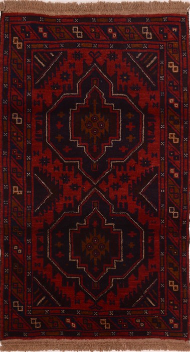 Baluch Red Hand Knotted 28 X 47 Area Rug 100-17965 Image 0
