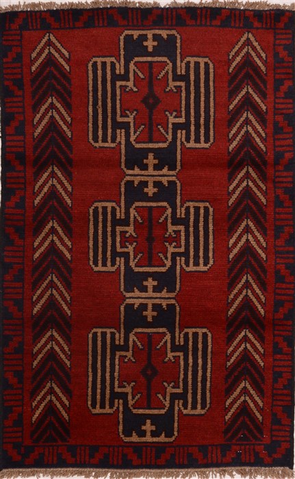 Baluch Red Hand Knotted 29 X 44  Area Rug 100-17967 Image 0