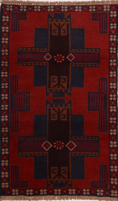 Baluch Red Hand Knotted 29 X 46  Area Rug 100-17968 Image 0