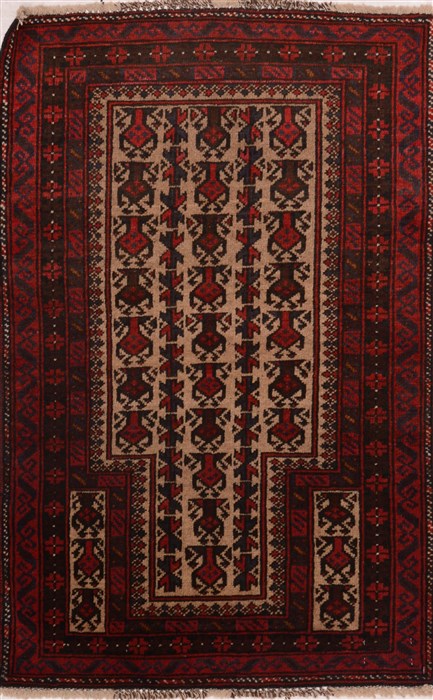 Baluch Red Hand Knotted 28 X 42  Area Rug 100-17976 Image 0