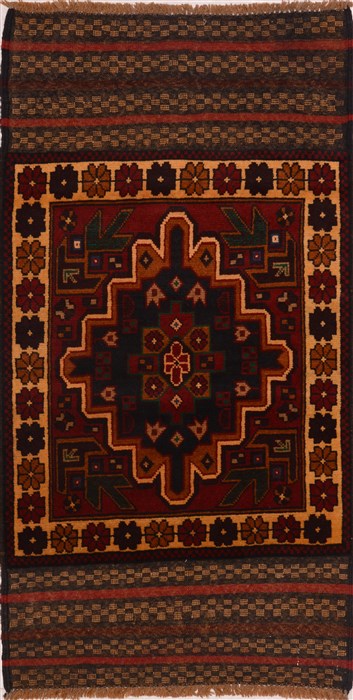 Baluch Red Hand Knotted 29 X 51 Area Rug 100-17983 Image 0
