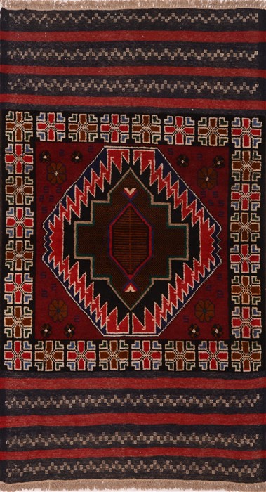 Baluch Red Hand Knotted 28 X 46  Area Rug 100-17984 Image 0