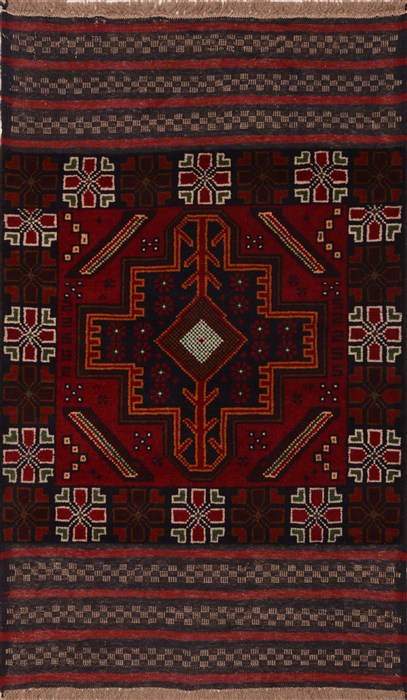 Baluch Red Hand Knotted 28 X 45  Area Rug 100-17987 Image 0