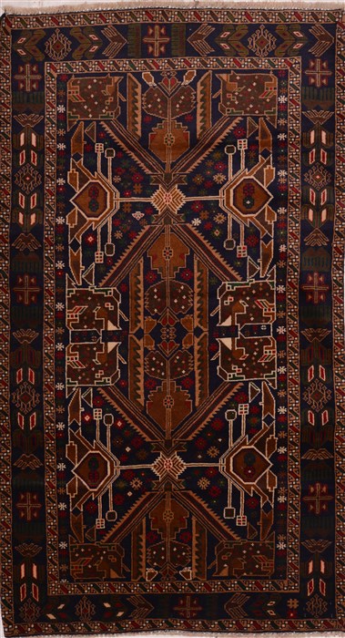 Baluch Brown Hand Knotted 310 X 69  Area Rug 100-18001 Image 0