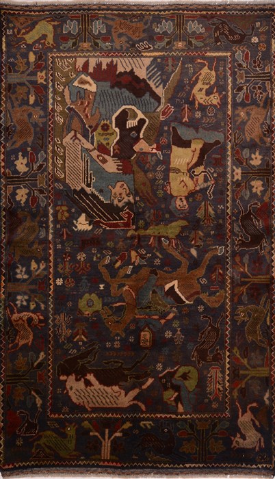 Baluch Blue Hand Knotted 37 X 511 Area Rug 100-18002 Image 0