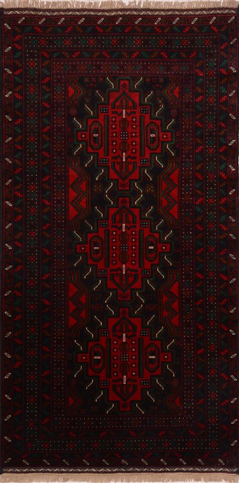 Baluch Black Hand Knotted 37 X 611  Area Rug 100-18004 Image 0
