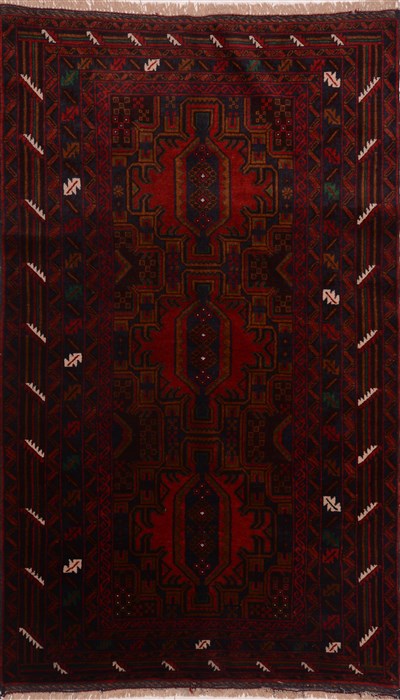 Baluch Red Hand Knotted 36 X 59  Area Rug 100-18005 Image 0