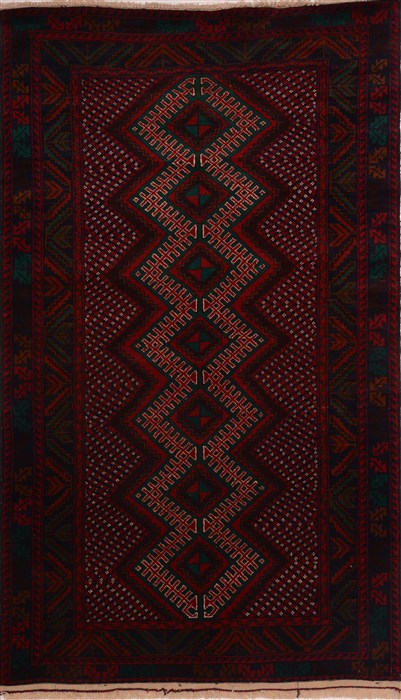 Baluch Red Hand Knotted 39 X 65 Area Rug 100-18010 Image 0