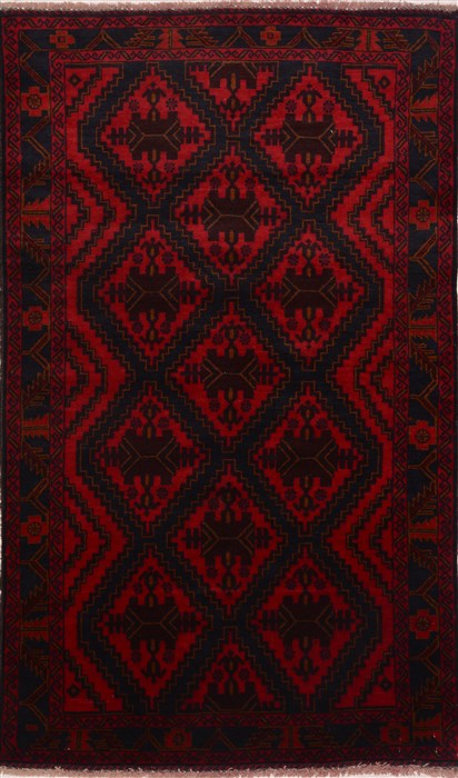 Baluch Red Hand Knotted 38 X 63 Area Rug 100-18011 Image 0