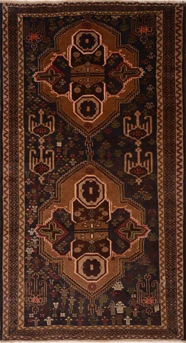 Baluch Blue Hand Knotted 37 X 68  Area Rug 100-18014 Image 0