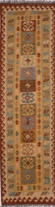 Kilim Beige Runner Flat Woven 28 X 910  Area Rug 100-18021 Image 0