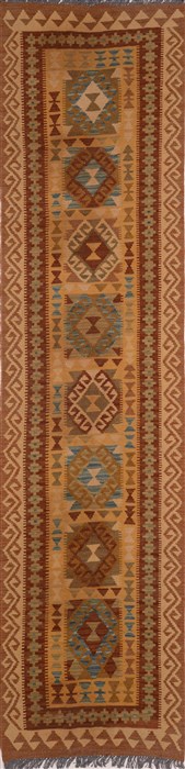 Kilim Beige Runner Flat Woven 25 X 100  Area Rug 100-18022 Image 0