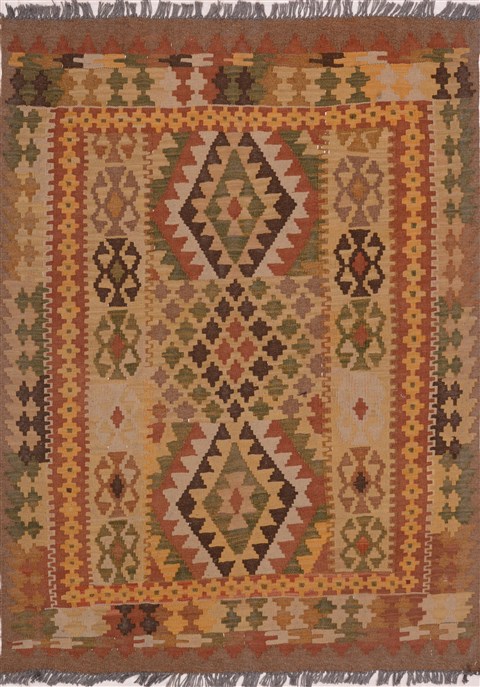 Kilim Beige Hand Knotted 37 X 411  Area Rug 100-18026 Image 0