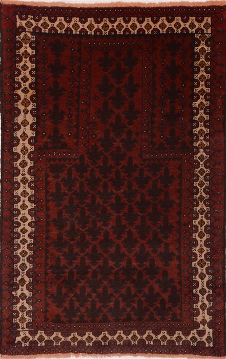 Baluch Red Hand Knotted 29 X 44  Area Rug 100-18037 Image 0