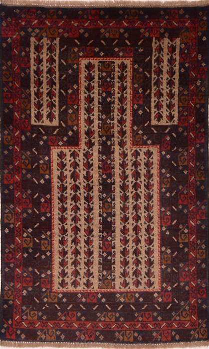 Baluch Beige Hand Knotted 29 X 46  Area Rug 100-18038 Image 0