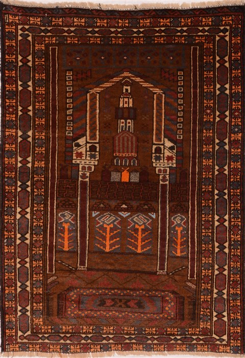 Baluch Brown Hand Knotted 28 X 310  Area Rug 100-18042 Image 0