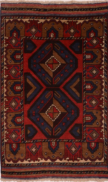 Baluch Red Hand Knotted 210 X 42  Area Rug 100-18043 Image 0