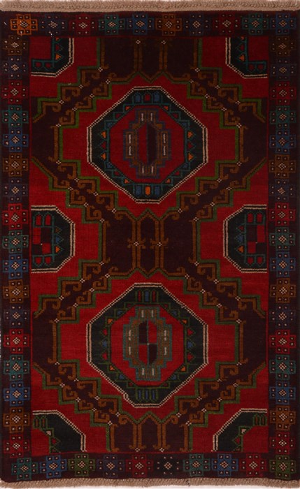 Baluch Red Hand Knotted 29 X 45  Area Rug 100-18045 Image 0