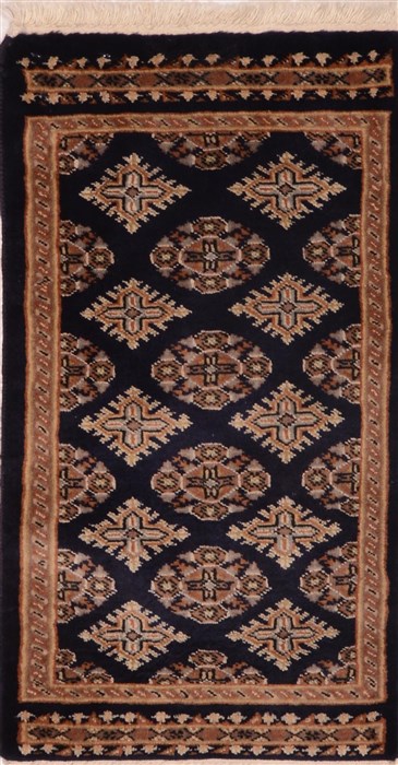 Jaldar Black Hand Knotted 16 X 28  Area Rug 100-18066 Image 0