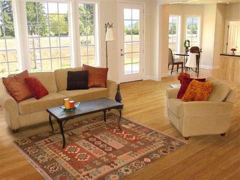 Kilim Brown Hand Knotted 52 X 73  Area Rug 100-18088 Image 2