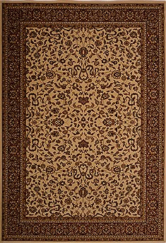 Kashan Beige Machine Made 7'10" X 11'2"  Area Rug 100-18110