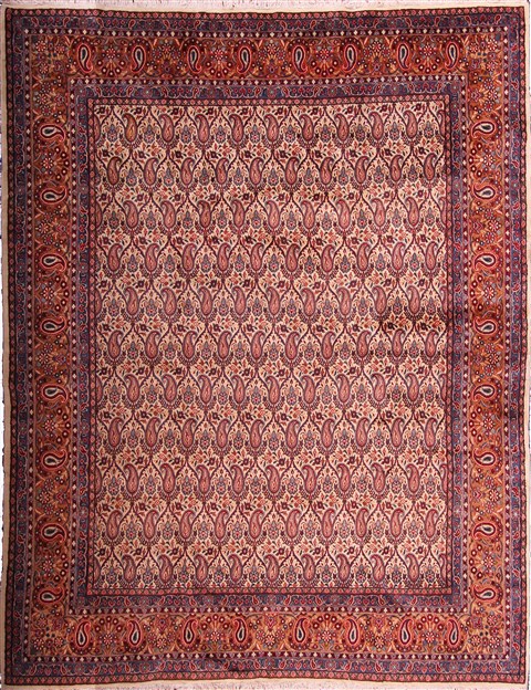 Hamedan Beige Hand Knotted 80 X 119  Area Rug 400-18122 Image 0