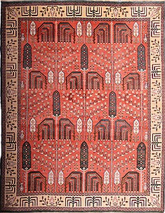 Persian Serapi Purple Rectangle 10x13 ft Wool Carpet 18123