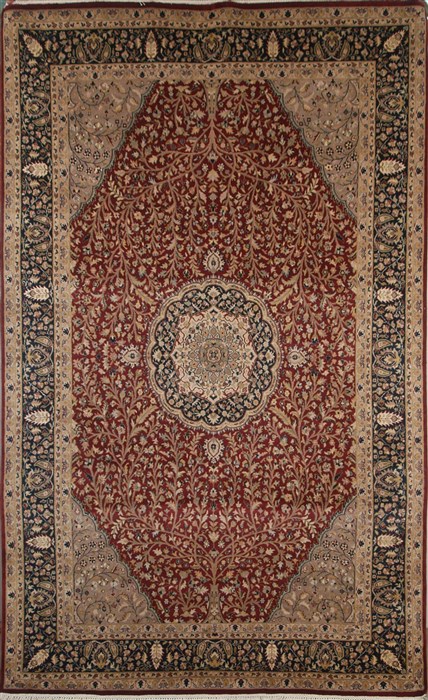 Tabriz Red Hand Knotted 60 X 93  Area Rug 100-18128 Image 0