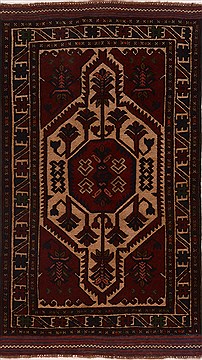 Kilim Red Hand Knotted 3'9" X 5'0"  Area Rug 100-18132