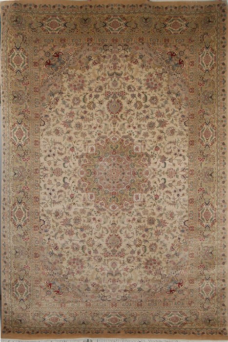 Tabriz White Hand Knotted 68 X 100  Area Rug 100-18142 Image 0
