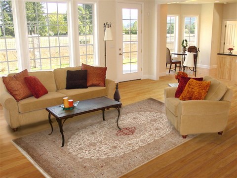 Tabriz Beige Hand Knotted 80 X 106  Area Rug 100-18144 Image 13