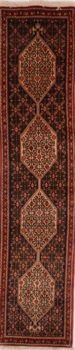 Sanandaj Red Runner Hand Knotted 110 X 81  Area Rug 100-18145 Image 0